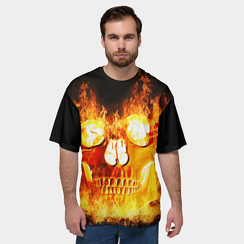 Мужская футболка оверсайз Череп / 3D-принт – фото 3