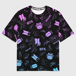 Футболка оверсайз мужская BTS, цвет: 3D-принт
