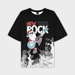 Футболка оверсайз мужская New year rock, цвет: 3D-принт