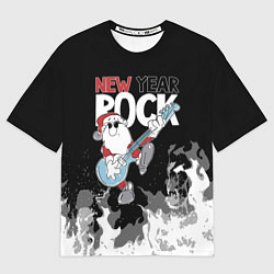 Футболка оверсайз мужская New year rock, цвет: 3D-принт