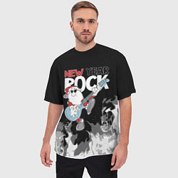 Футболка оверсайз мужская New year rock, цвет: 3D-принт — фото 2