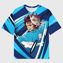 Футболка оверсайз мужская Клинок рассекающий демонов, цвет: 3D-принт