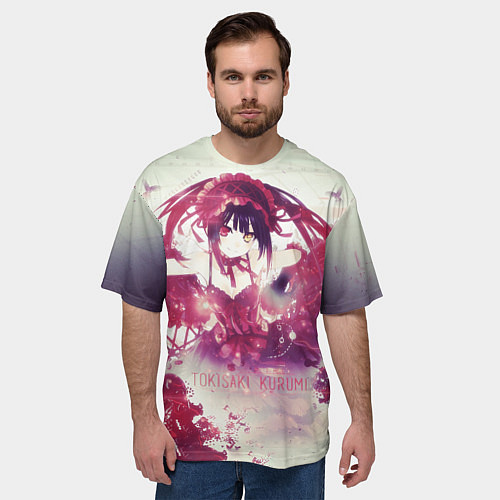 Мужская футболка оверсайз Куруми Токисаки / 3D-принт – фото 3