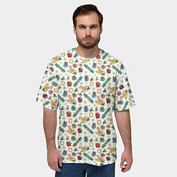 Футболка оверсайз мужская Friends Новогодний светлый, цвет: 3D-принт — фото 2