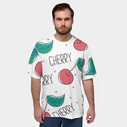 Футболка оверсайз мужская Вишенки Cherry, цвет: 3D-принт — фото 2