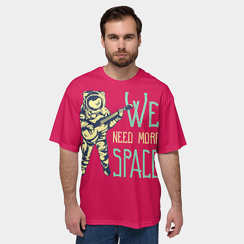 Мужская футболка оверсайз Нужно больше космоса / 3D-принт – фото 3