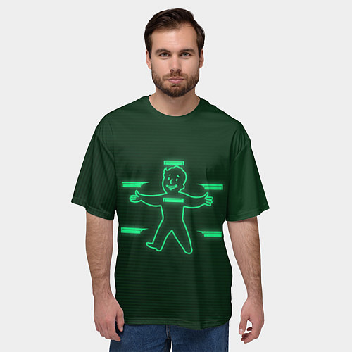 Мужская футболка оверсайз Vault-Boy HP / 3D-принт – фото 3