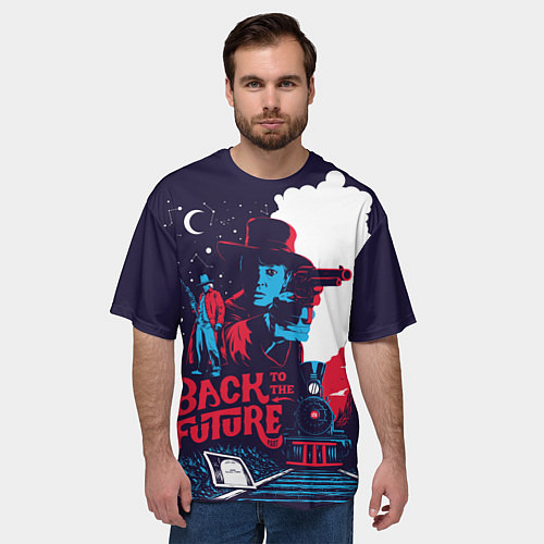 Мужская футболка оверсайз Назад в будущее / 3D-принт – фото 3