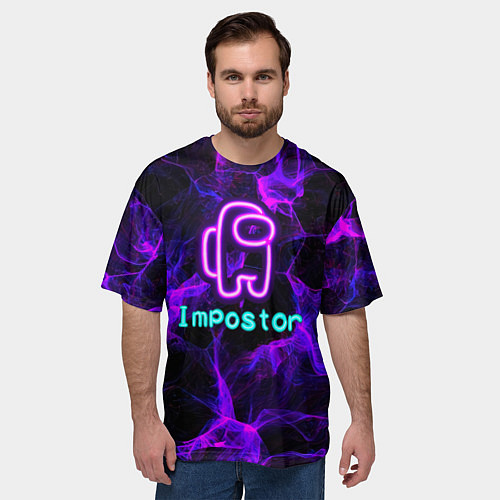Мужская футболка оверсайз Impostor / 3D-принт – фото 3