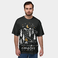 Футболка оверсайз мужская Костер, цвет: 3D-принт — фото 2