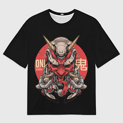 Футболка оверсайз мужская Cyber Oni Samurai, цвет: 3D-принт