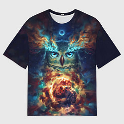 Мужская футболка оверсайз Сова Космос
