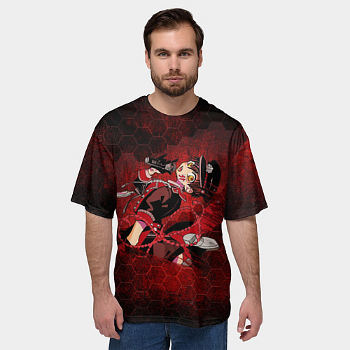 Мужская футболка оверсайз Ханако / 3D-принт – фото 3