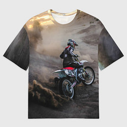 Футболка оверсайз мужская Душа питбайкера, цвет: 3D-принт