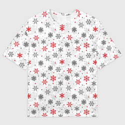 Мужская футболка оверсайз Снежинки