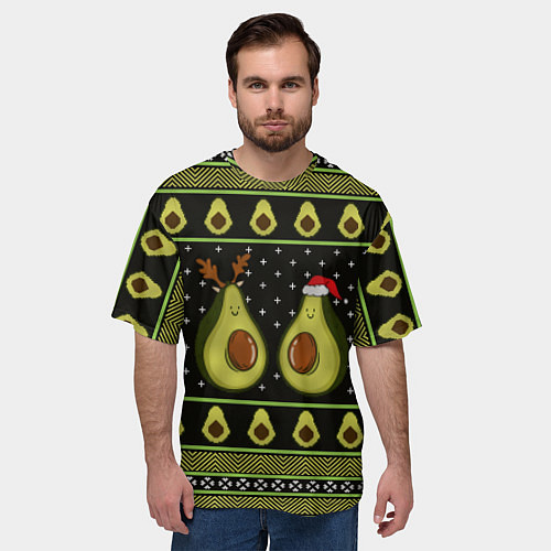 Мужская футболка оверсайз Avo christmas / 3D-принт – фото 3