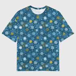 Мужская футболка оверсайз Снежинки