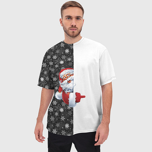Мужская футболка оверсайз Дедушка Мороз / 3D-принт – фото 3