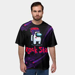 Футболка оверсайз мужская Among Us Rock Star, цвет: 3D-принт — фото 2
