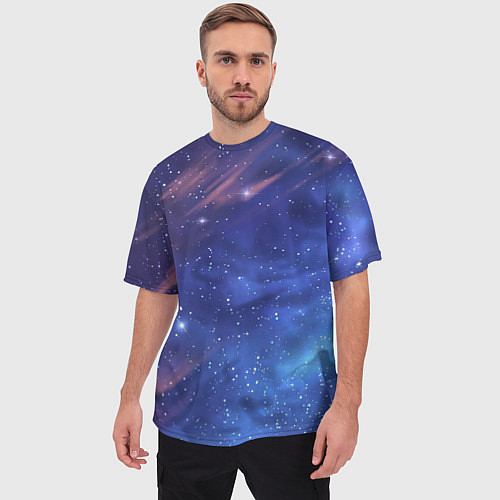 Мужская футболка оверсайз Звёздное небо / 3D-принт – фото 3