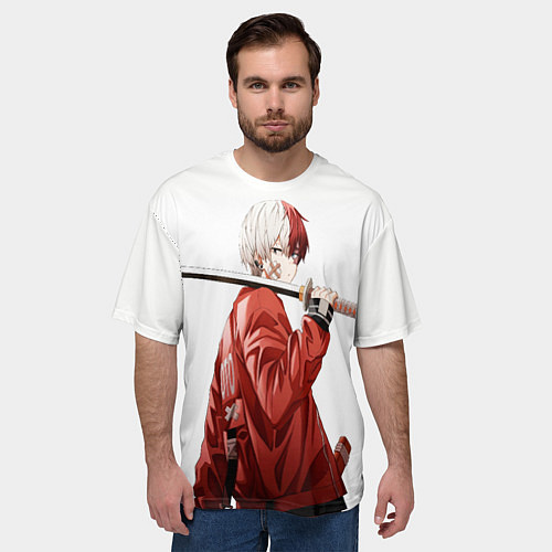 Мужская футболка оверсайз Шото Тодороки / 3D-принт – фото 3