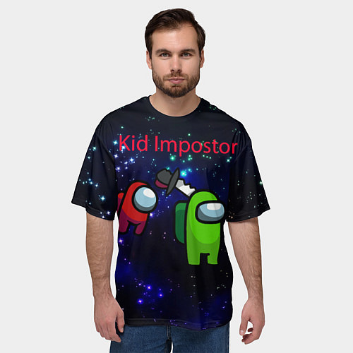 Мужская футболка оверсайз Among us Impostor / 3D-принт – фото 3