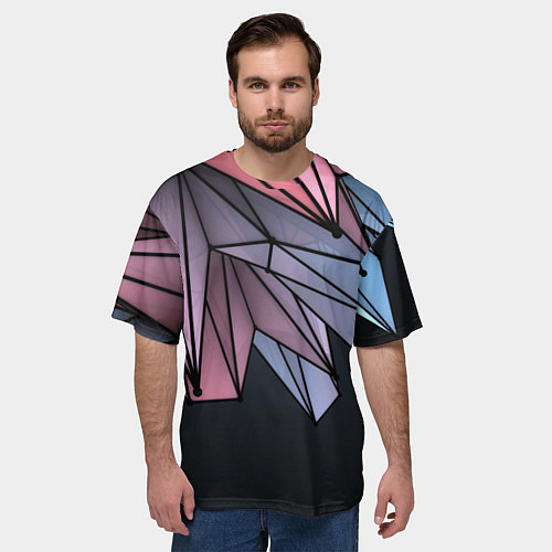 Мужская футболка оверсайз ГеометриЧеский Рисунок / 3D-принт – фото 3