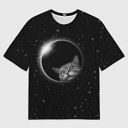 Футболка оверсайз мужская Кот в Космосе, цвет: 3D-принт