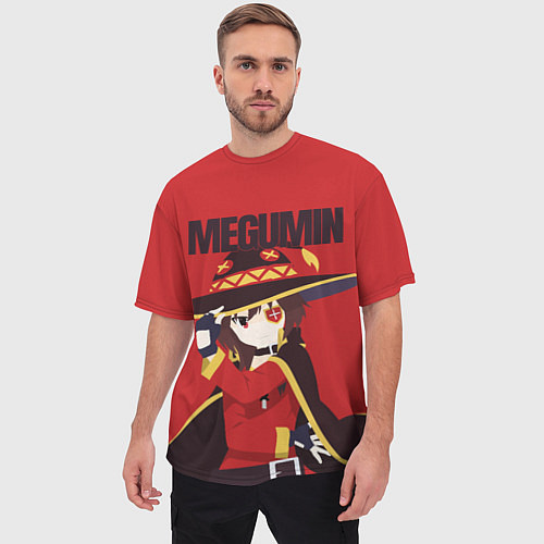 Мужская футболка оверсайз Megumin / 3D-принт – фото 3