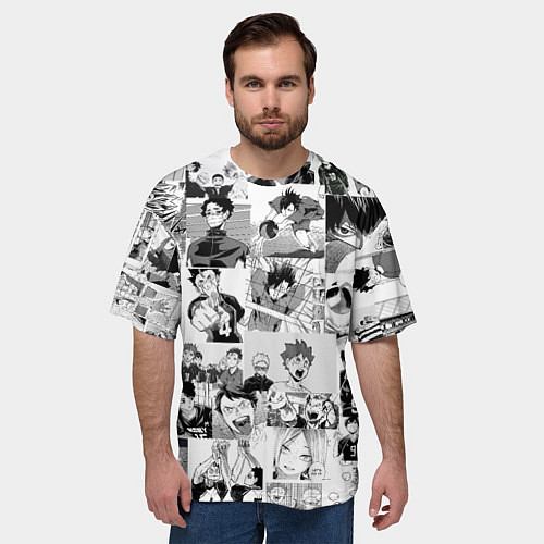 Мужская футболка оверсайз Haikyu / 3D-принт – фото 3