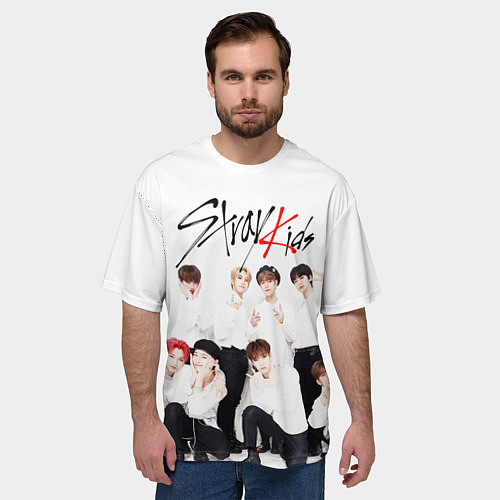 Мужская футболка оверсайз STRAY KIDS / 3D-принт – фото 3