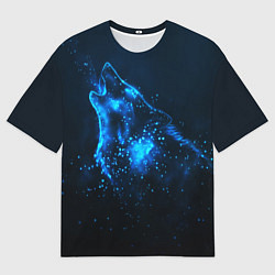 Футболка оверсайз мужская Космический Волк, цвет: 3D-принт