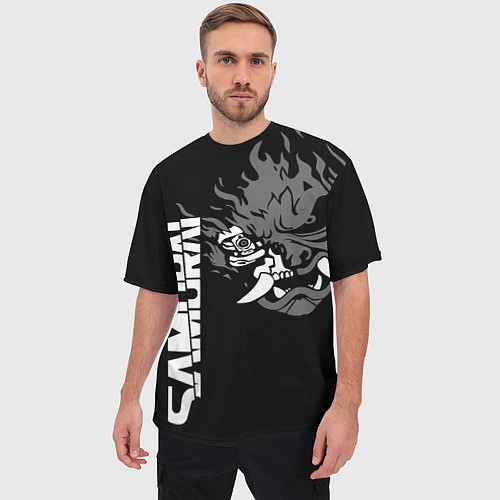 Мужская футболка оверсайз SAMURAI 2077 / 3D-принт – фото 3
