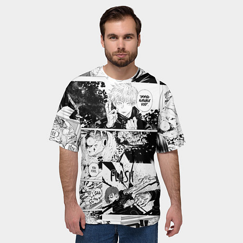 Мужская футболка оверсайз Магическая битва манга / 3D-принт – фото 3