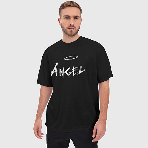 Мужская футболка оверсайз ANGEL / 3D-принт – фото 3
