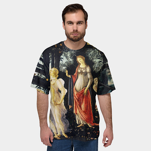 Мужская футболка оверсайз Весна боттичелли / 3D-принт – фото 3