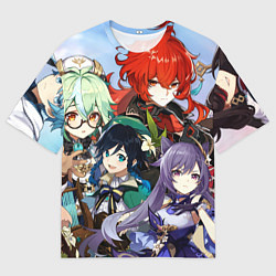 Футболка оверсайз мужская Персонажи Genshin Impact, цвет: 3D-принт