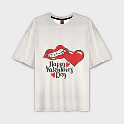 Мужская футболка оверсайз Happy Valentines Day