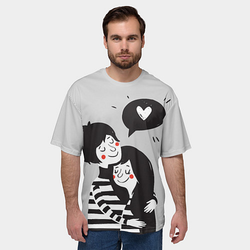 Мужская футболка оверсайз Любовь / 3D-принт – фото 3