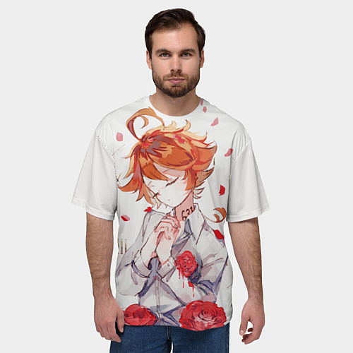 Мужская футболка оверсайз Обещанный неверленд Emma / 3D-принт – фото 3