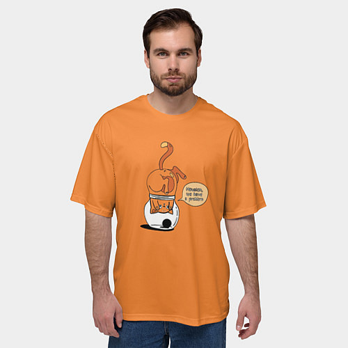 Мужская футболка оверсайз Хьюстон, у нас проблемы! / 3D-принт – фото 3