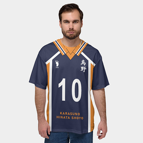 Мужская футболка оверсайз Волейбол!! ФОРМА ХИНАТЫ / 3D-принт – фото 3