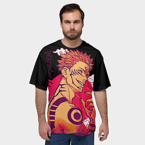 Мужская футболка оверсайз Двуликий магическая битва / 3D-принт – фото 3