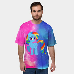 Футболка оверсайз мужская Радуга Дэш, цвет: 3D-принт — фото 2