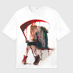 Футболка оверсайз мужская Человек Бензопила Аниме, цвет: 3D-принт