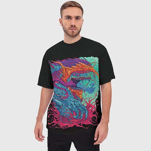 Мужская футболка оверсайз Hyper beast art / 3D-принт – фото 3