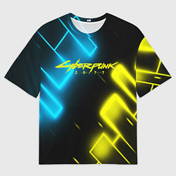 Футболка оверсайз мужская CYBERPUNK2077 КИБЕРПАНК, цвет: 3D-принт