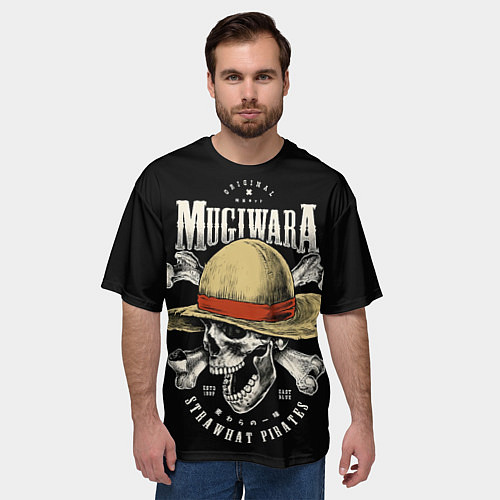 Мужская футболка оверсайз MUGIWARA ONE PIECE / 3D-принт – фото 3