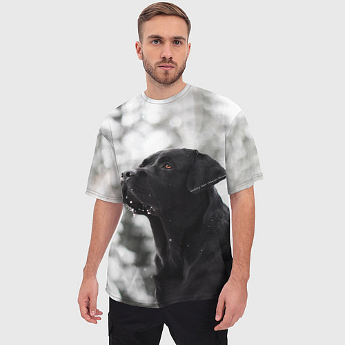 Мужская футболка оверсайз Лабрадор Марк / 3D-принт – фото 3