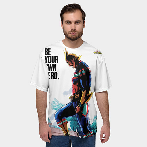 Мужская футболка оверсайз Геройская академия Всемогущий / 3D-принт – фото 3